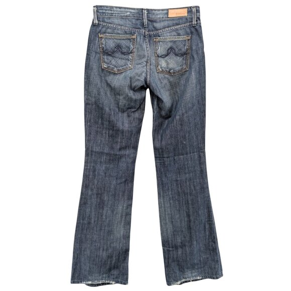 BlueBlood BloodLine Bootie Jeans Womens Blue Distressed Cotton Denim Size 27 - Picture 2 of 12